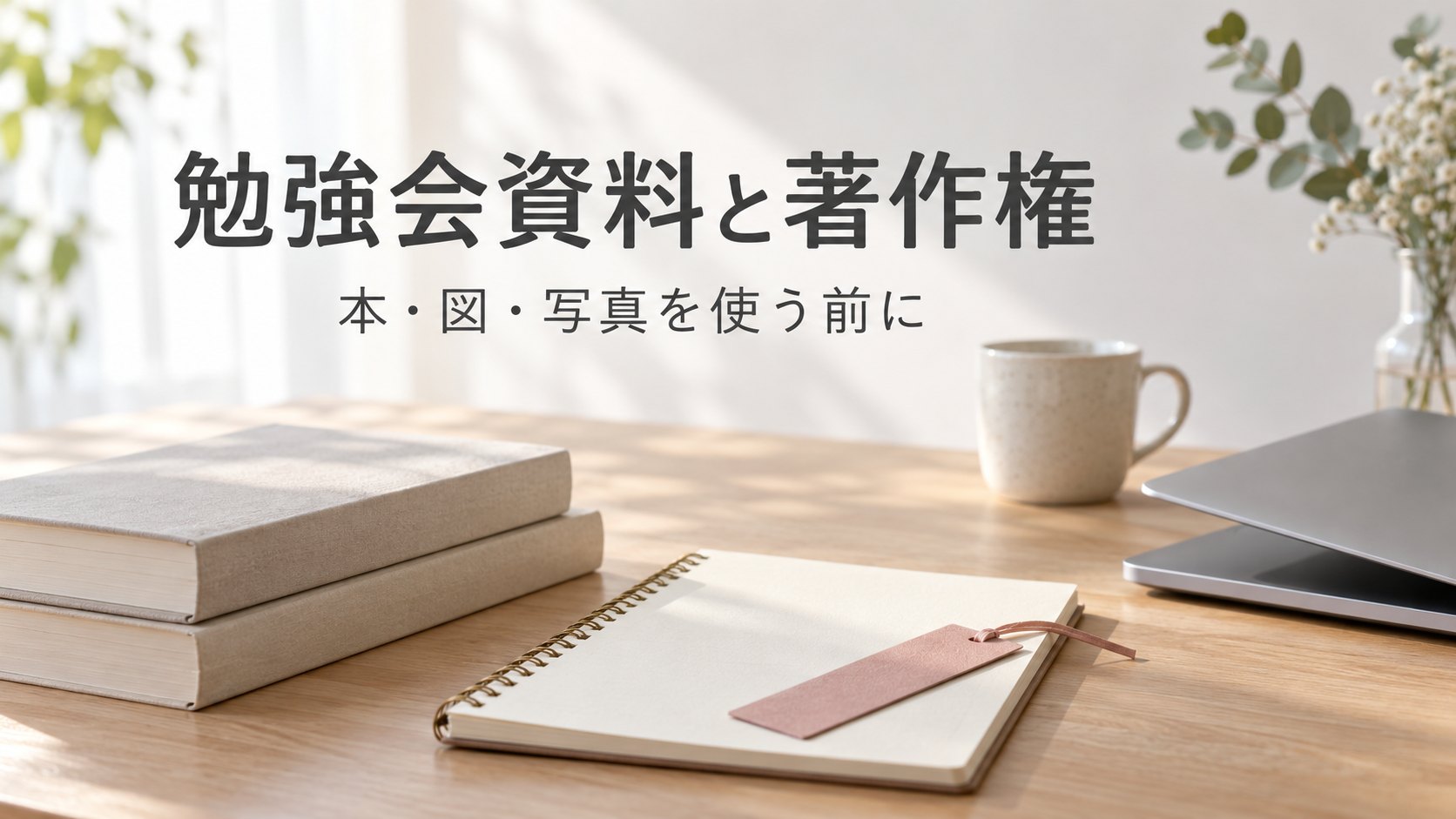 勉強会資料と著作権、本・図・写真を使う前にというタイトル